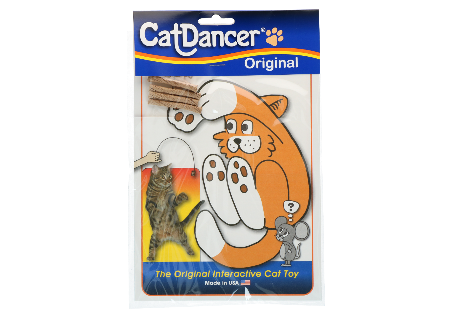 Laat je kat op natuurlijke wijze spelen en jagen met ons interactieve kattenspeelgoed van Cat Dancer. Stimuleer het jachtinstinct van je kat met 90 cm draad en kartonnenrolletjes. 🐾